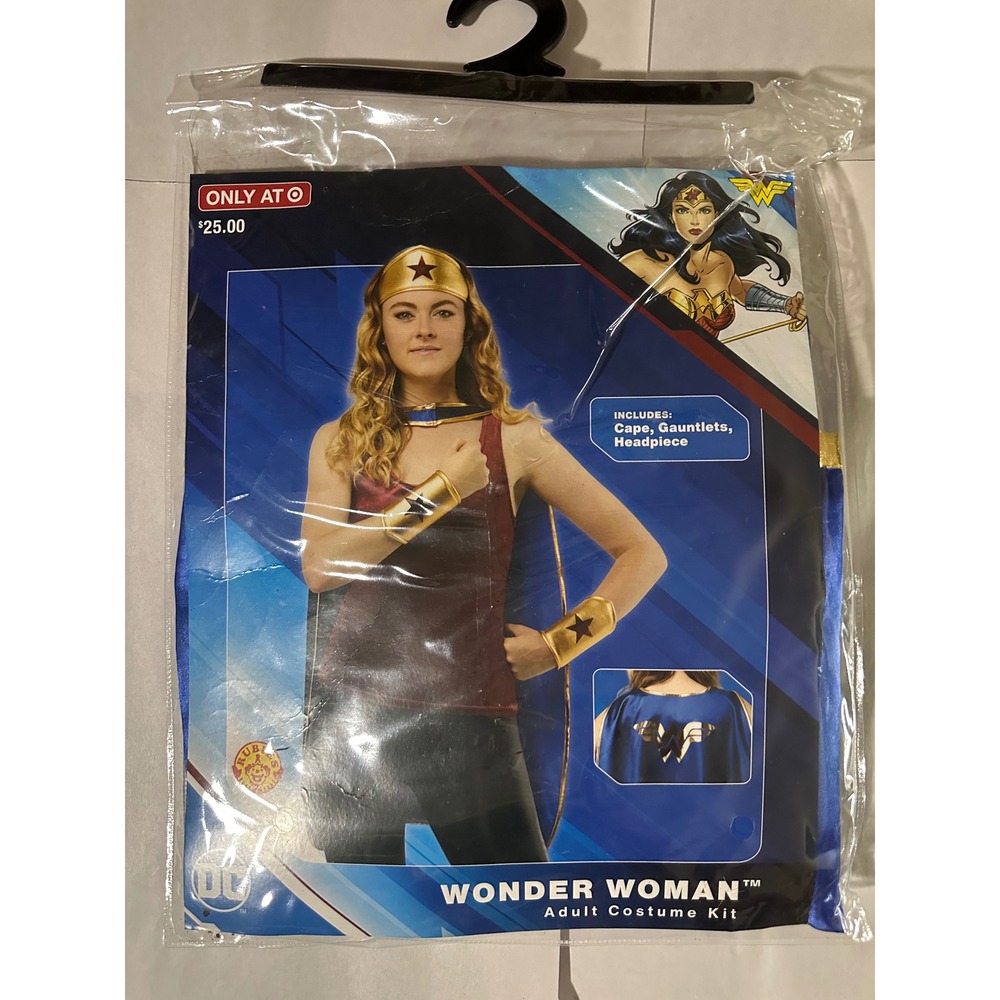 DC Comics Wonder Woman Adult Costume Kit Rubies Cape Gauntlets Headpiece OS